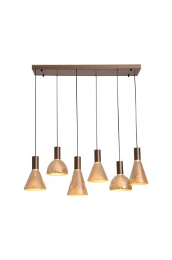 Searchlight Cannes - suspension - 96 x 32 x 150 cm - LED dimmable 41W incl. - brun café et ambre