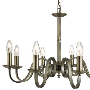 Searchlight Richmond - lustre - Ø 65 x 94 cm - laiton antique