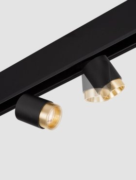 Nova Luce Ultra Slim - spot sur rail - faisceau réglable de 15 à 36 degrés - Ø 4,5 cm - 5W LED inclus - noir et or