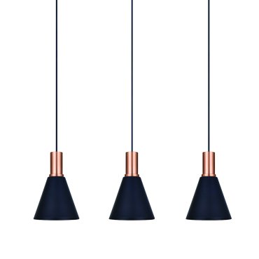 ONE Light E27 Round - lampe suspendue - Ø 15,3 x 22,8 cm - noir et cuivre