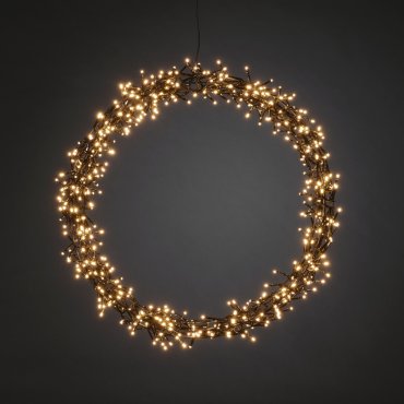 Konstsmide Christmas lights - Couronne de Noël LED - Ø 50 x 5 cm - IP44 - noir