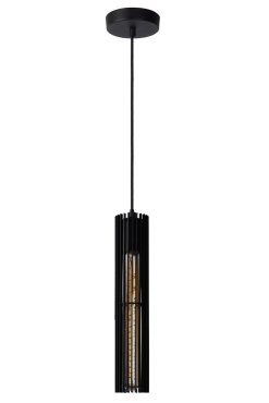 Lucide Lionel - lampe suspendue - 6,5 x 11 x 180 cm - noir