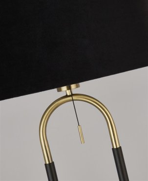 Searchlight Jazz - lampe à poser - Ø 37 x 63 cm - noir et laiton satiné