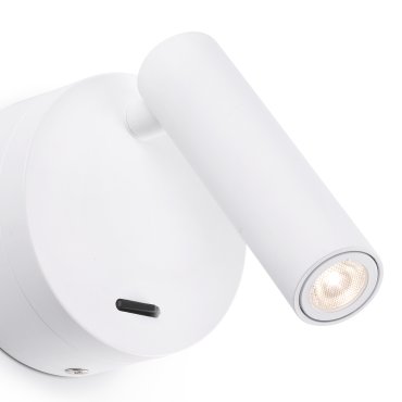 Faro Boc - applique murale avec interrupteur - 8,5 x 11 x 17 cm - 3W LED inclus - blanc mat