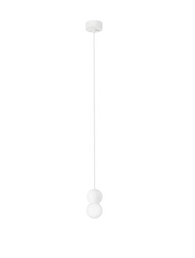 Nova Luce Zero - lampe suspendue - Ø 8 x 115 cm - blanc sablé