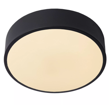 Lucide Unar - plafonnier - Ø 20 x 5 cm - 12W LED dimmable inclus - 3 niveaux de dimmer - noir