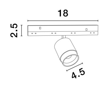 Nova Luce Ultra Slim - spot sur rail - faisceau réglable de 15 à 36 degrés - Ø 4,5 cm - 5W LED inclus - noir