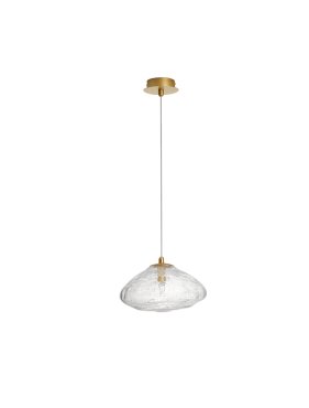 Nova Luce King - lampe suspendue - Ø 26 x 200 cm - or et transparent