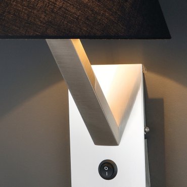 Maxlight Orlando - applique murale - Ø 22 x 30 cm - noir et métal brossé