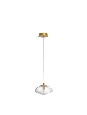 Nova Luce King - lampe suspendue - Ø 16 x 200 cm - or et transparent
