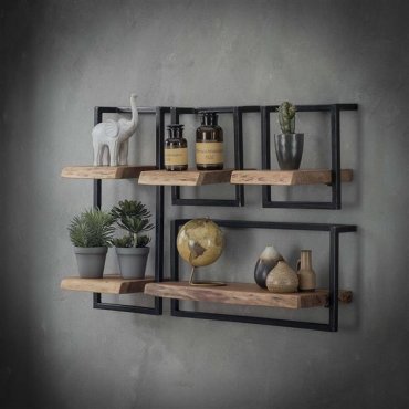 Vico Edge - étagère murale - 65 x 25 x 30 cm - bois d'acacia