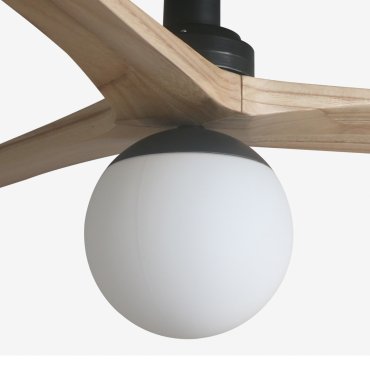 Faro Klim S - ventilateur de plafond avec lumière - Ø 92,5 cm - noir mat et pin