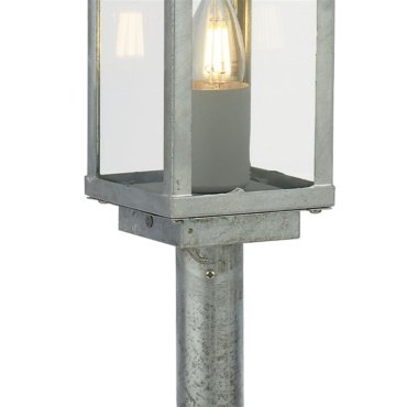 Searchlight Box II - mât de lanterne - 11 x 11 x 90 cm - IP44 - argent galvanisé