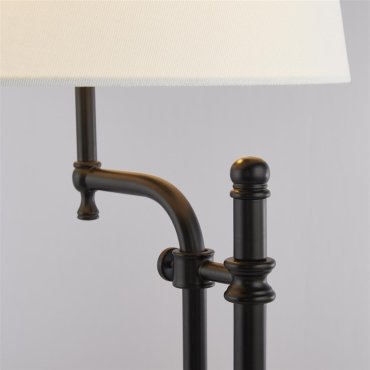 Searchlight Munich - lampe à poser - 36 x 77 cm - noir et lin naturel