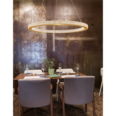 Nova Luce Fiore - lampe suspendue -Ø 80 x 120 cm - 80W dimmable LED inclus - antique gold brass