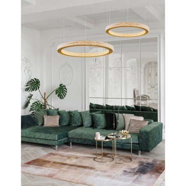 Nova Luce Fiore - lampe suspendue - Ø 60 x 120 cm - 60W dimmable LED inclus - antique gold brass