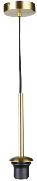 Artdelight Tube - suspension avec câble textile - Ø 10 x 150 cm - or mat et noir