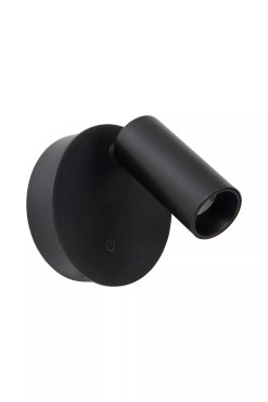 Lucide Toni - applique murale rechargeable - Ø 8,1 x 12,4 cm - 2W LED dimmable inclus - noir