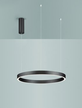 Nova Luce Elowen - lampe suspendue - Ø 60 x 150 cm - 60W dimmable LED inclus - brun café brossé