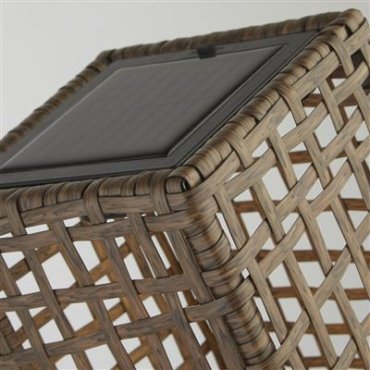 Searchlight Hanoi - lampe de table à énergie solaire - 17 x 17 x 47 cm - LED 1,5 W inclus - IP44 - marron foncé