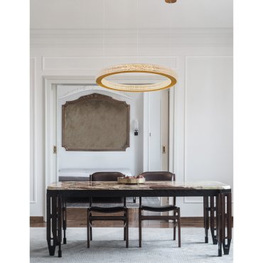 Nova Luce Fiore - lampe suspendue - Ø 40 x 120 cm - 40W dimmable LED inclus - antique gold brass
