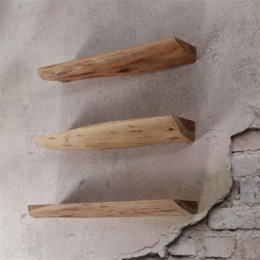 Vico Natural Edge - étagère murale set de 3 - 60 x 13 x 4 cm - bois d'acacia