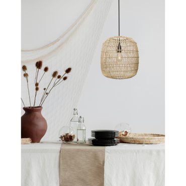 Nova Luce Melody - lampe suspendue - Ø 30,5 x 215 cm - brun clair