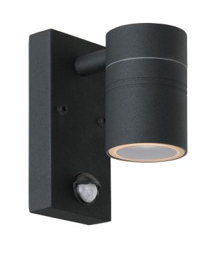 Lucide Arne - Applique d'extérieur avec détecteur de mouvement - 6,3 x 12 x 16 cm - 5W LED inclus - IP44 - noir