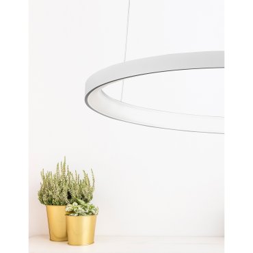 Nova Luce Pertino - lampe suspendue - Ø 78 x 150 cm - 60W LED dimmable inclus - blanc sable