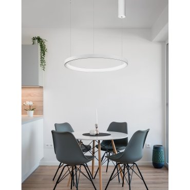 Nova Luce Pertino - lampe suspendue - Ø 48 x 150 cm - 38W LED dimmable inclus - blanc sable