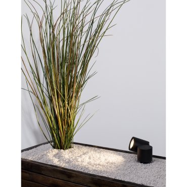 Nova Luce Focus - spot au sol sur pointe - 13,8 x 6,8 x 27 cm - IP54 - noir