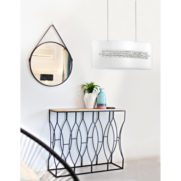 Nova Luce Thelta - lampe suspendue - 58 x 26 x 110 cm - chrome et blanc