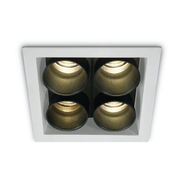 ONE Light Tubes de lumière foncée - spot encastré - 77 x 77 mm, 68 x 68 mm taille d'encastrement - 10W LED inclus - blanc