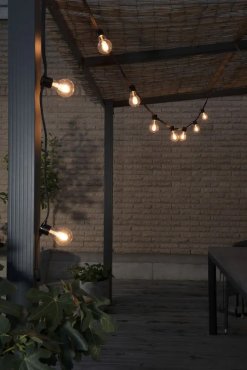 Konstsmide - set de lumières décoratives pour fêtes avec fonction dimmer et LED remplaçables - 4,5m de long avec 10m de cordon - 10 ampoules LED incluses - 6,2W - IP44 - noir