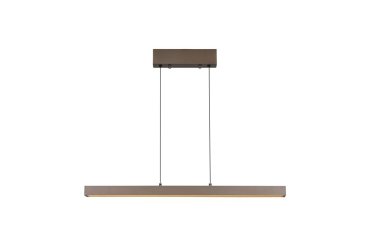 Searchlight Linéaire LED - suspension - 95-150 x 18 x 150 cm - LED 39W dimmable incluse - couleur de lumière réglable - brun café