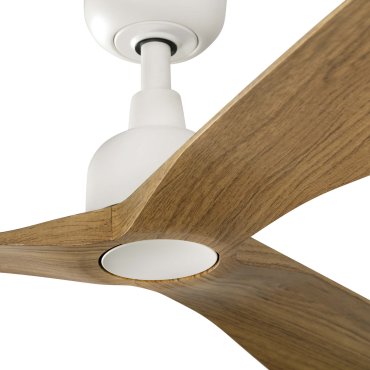 Faro Outwood L Tuya Smart - ventilateur de plafond - Ø 150 cm - IP44 - blanc mat et chêne