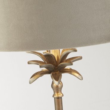 Searchlight Palm - lampe à poser - Ø 38 x 65 cm - nickel antique et taupe