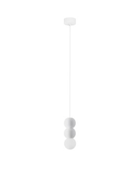 Nova Luce Zero - lampe suspendue - Ø 8 x 115 cm - blanc sablé