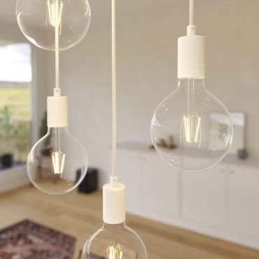 Creative Cables - lampe suspendue 7L - 67,5 x 130 cm - blanc