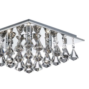 Searchlight Hanna - plafonnier - 34 x 34 x 15 cm - chrome