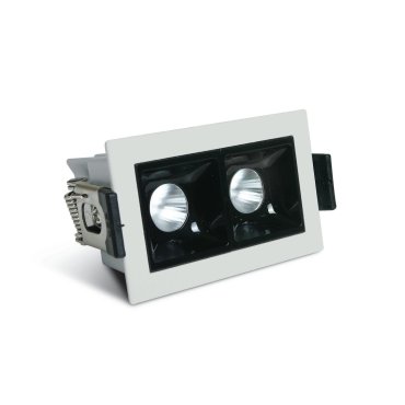ONE Light Shop Square Boxes - spot encastré - 75 x 45 mm, 66 x 36 mm taille d'encastrement - 2 x 2W LED dimmable inclus - blanc