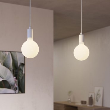 Creative Cables - lampe suspendue 2L - 67,5 x 120 cm - blanc