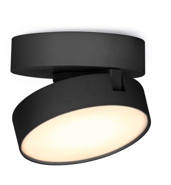 Lutec Stanos - spot en saillie - éclairage intelligent - Lutec Connect - Ø10 x 5,5 cm - 6,8W LED inclus - fonction de gradation via app - 2700K-6500K - noir