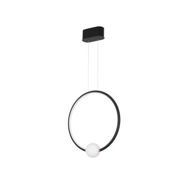 Nova Luce Celia - lampe suspendue avec télécommande - 43 x 10 x 120 cm - 25,6W LED dimmable inclus - noir et opale