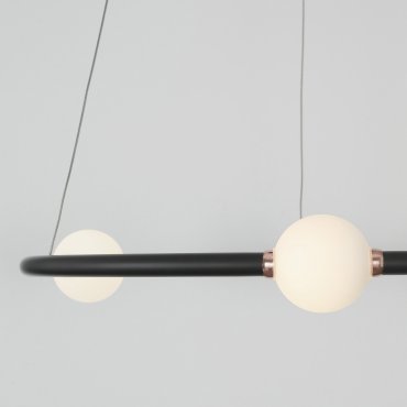 Nova Luce Celia - lampe suspendue avec télécommande - Ø 64 x 120 cm - 36W LED dimmable inclus - noir et opale