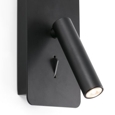 Faro Suau - applique murale avec interrupteur - 9,5 x 14 x 17 cm - 3W LED inclus - noir mat