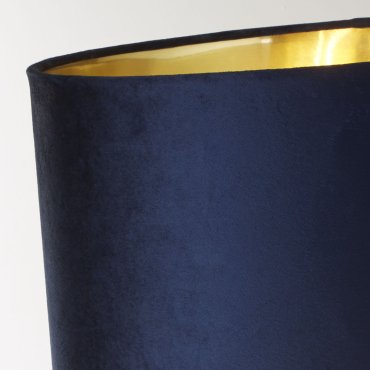 Searchlight Whitby - lampe à poser - Ø 40 x 67 cm - laiton antique, or et bleu marine