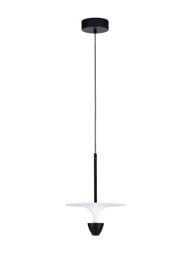 Nova Luce Luet - lampe suspendue - Ø 26 x 180 cm - 11W LED inclus - noir sablé et blanc