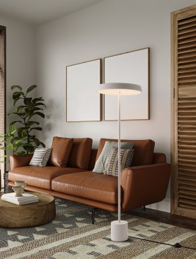 Nova Luce Vetro - lampadaire - Ø 40 x 136 cm - 33W  LED inclus - blanc mat