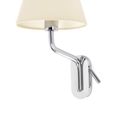 Faro Eterna Left - applique murale - 21,5 x 20 x 16 cm - 1W LED inclus - beige et chrome
